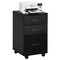 Mobile File Organizer Cabinet 3 Drawers Rolling Casters Wood Home Office Storage
